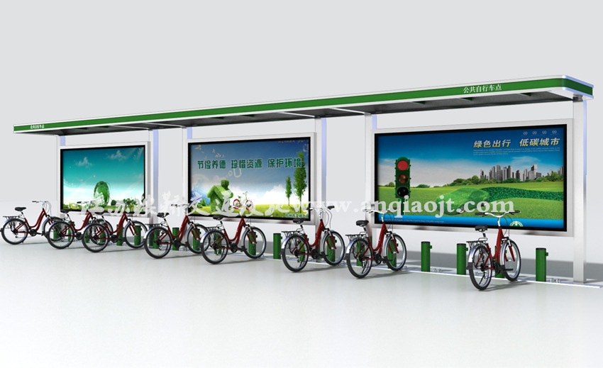 公共自行车棚AN2016-公共自行车雨棚设计图片