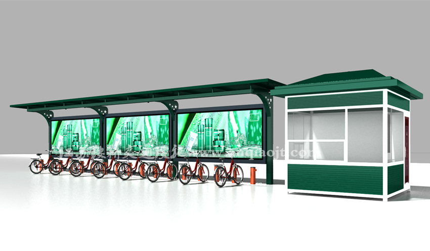 公共自行车棚AN2010-公共自行车雨棚设计图片