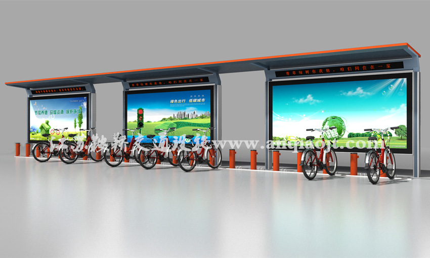 公共自行车棚AN2012-公共自行车雨棚设计图片