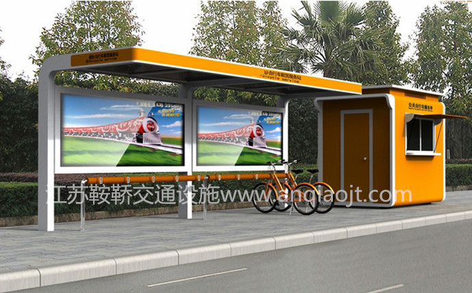 公共自行车棚AN2007-公共自行车雨棚设计图片