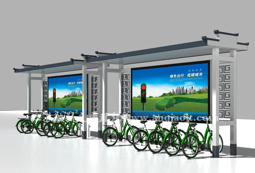 公共自行车棚AN2004-公共自行车雨棚设计图片