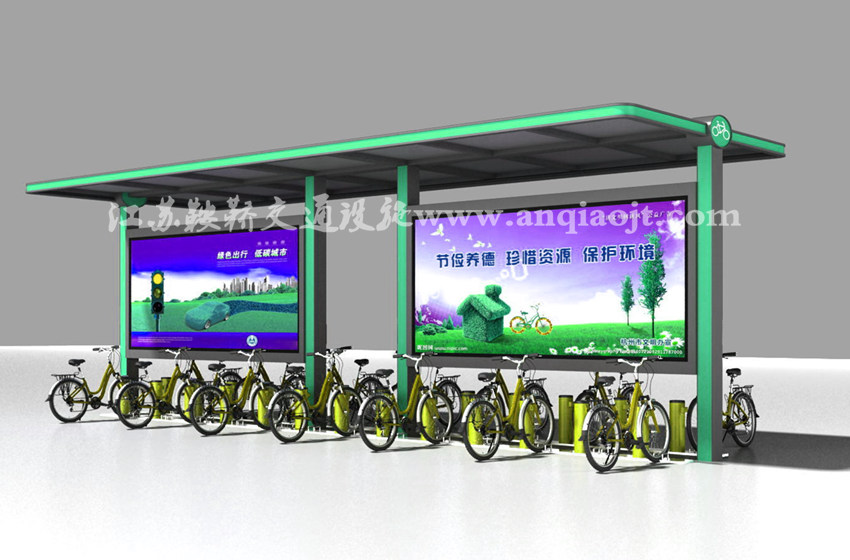 公共自行车棚AN2017-公共自行车雨棚设计图片