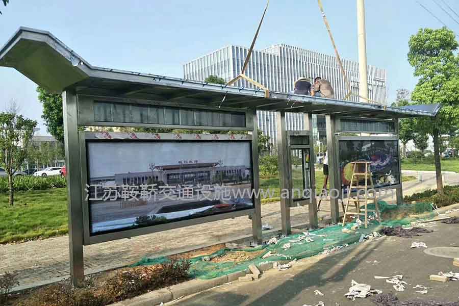 重庆不锈钢候车亭公交站台案例