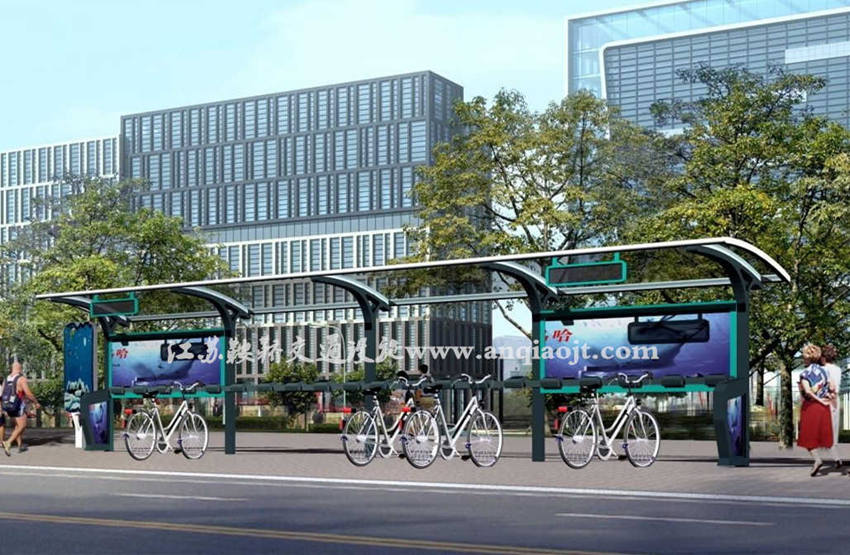 公共自行车棚AN2018-公共自行车雨棚设计图片