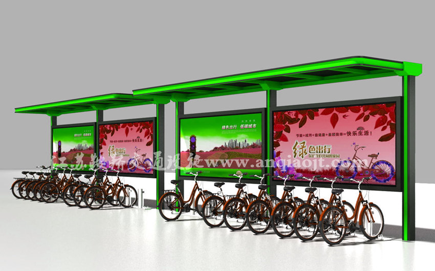 公共自行车棚AN2009-公共自行车雨棚设计图片
